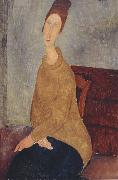 Amedeo Modigliani, Jeanne Hebuterne with Yellow Sweater (mk39)